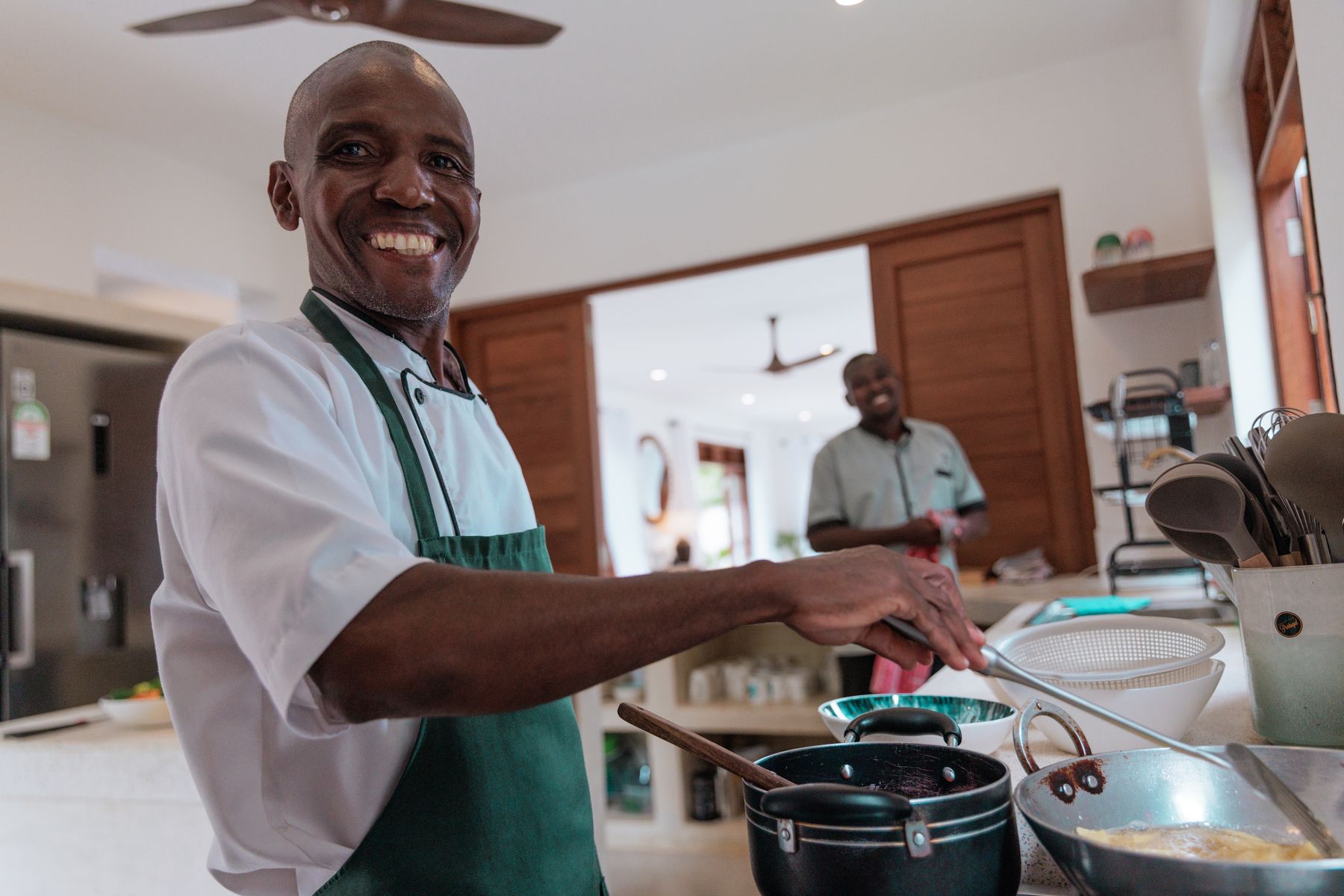 The chef at work in the kitchen